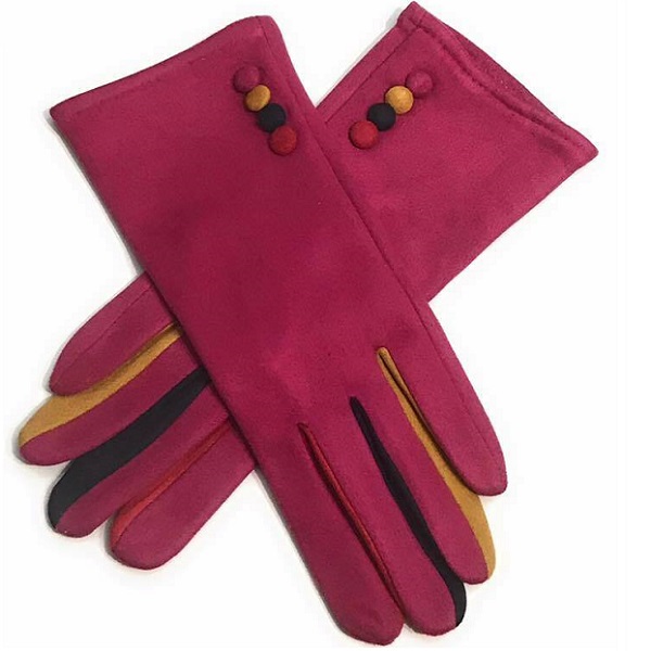 PINK LADIES GLOVES MULTI COLOURS TOUCH SCREEN FLEECE GLOVES WINTER WARM SOFT LINED